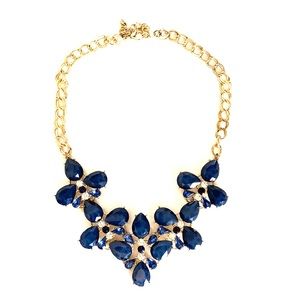 Blue & Rhinestone Statement Necklace
